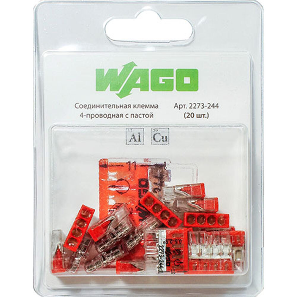 ���� ������ �� 4 ������� Wago 2273-244 0,5-2,5 ��. �� ������������ � ������ (20 ��.)   ������ ������