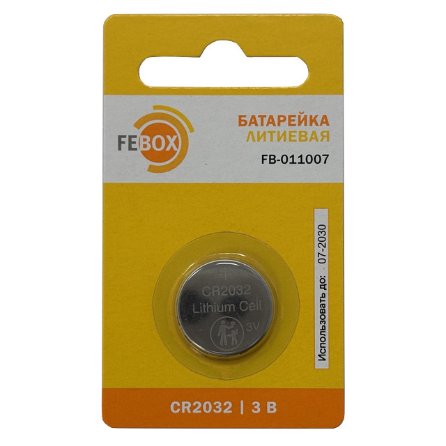 ���� ��������� FEBOX CR2032 ������� 1��   ������ ������