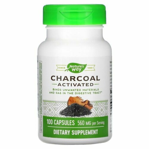 ���� Activated Charcoal 100 caps Grn Lid ������ ������
