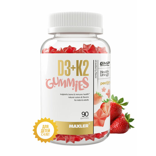 ���� Maxler D3+K2 Gummies, 200 �, 90 ��., 1 ��., �������� ������ ������