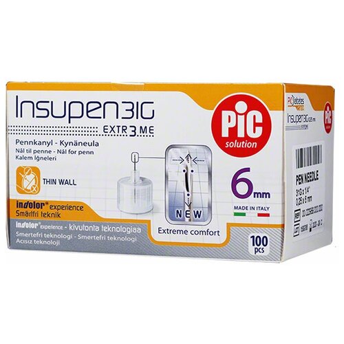 ���� ���� ��� �����-����� Pic solution Insupen, 6 �� x 0.25 ��, ������: 31G, 100 ��. ������ ������