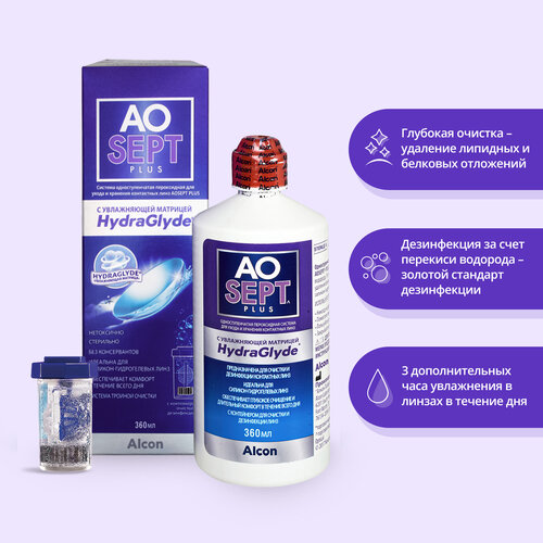 ���� ������� Alcon AOsept Plus HydraGlyde, � �����������, 360 �� ������ ������