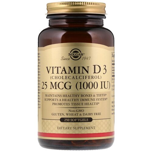 ���� Vitamin D3 (Cholecalciferol) 1000 ��, 1000 ME, 640 �, 250 ��., 1 ��. ������ ������